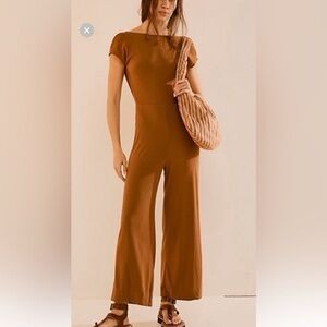 Free People The Willow One Piece Backless Jumpsuit Size Small